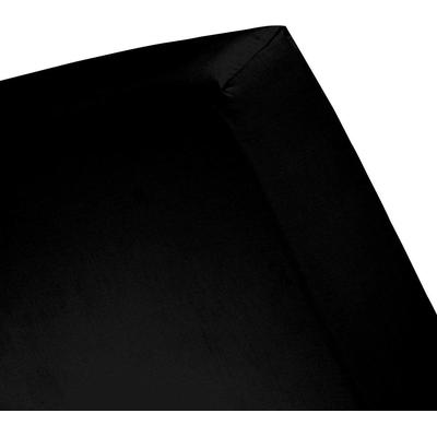 Spannbettlaken CINDERELLA "Spannbettlaken (bis 25 cm)", schwarz, B:140cm L:210-220cm, Jersey, Obermaterial: 100% Baumwolle, Laken, Elastizität für ein glatt bezogenes Bett Image