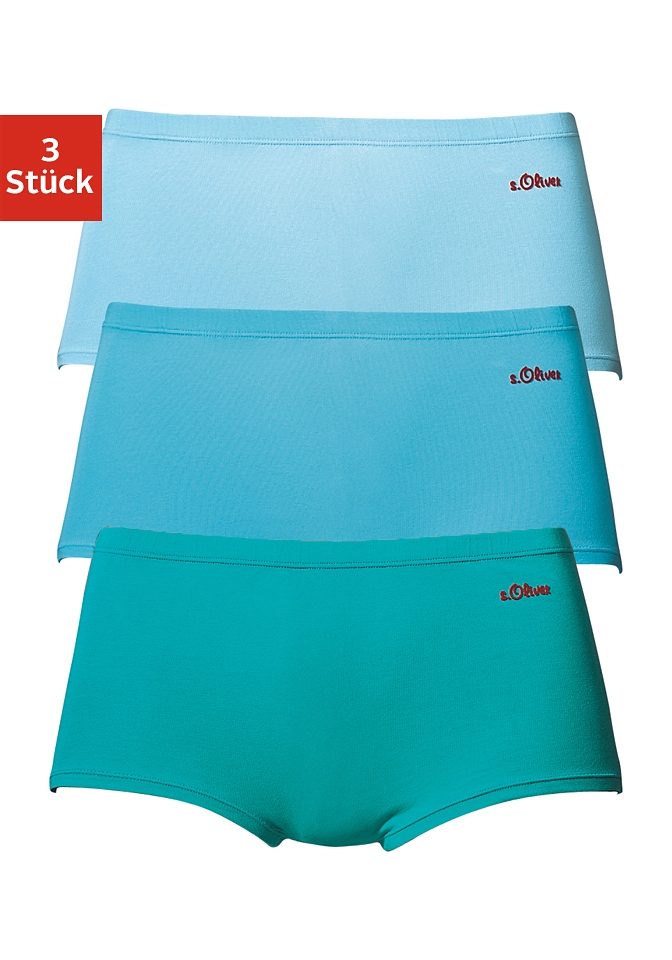 Panty S.OLIVER, Damen, Gr. 32/34 (S), grün (petrol, türkis), Jersey, Obermaterial: 90% Baumwolle, 10% Elasthan (LYCRA), unifarben, körpernah, Unterhosen Panty, aus elastischer Baumwoll-Qualität