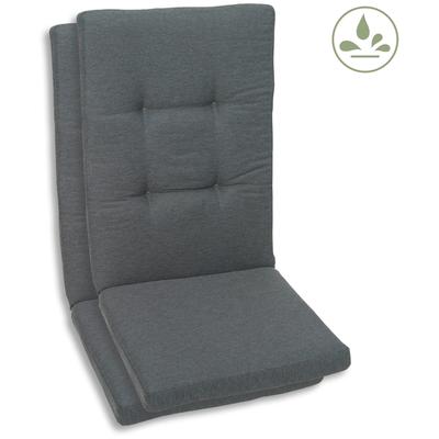 Hochlehnerauflage GO-DE, grau (anthrazit), B:120cm H:7cm T:50cm, Bezug: 100% Polyester, Polsterauflagen, wasserabweisend