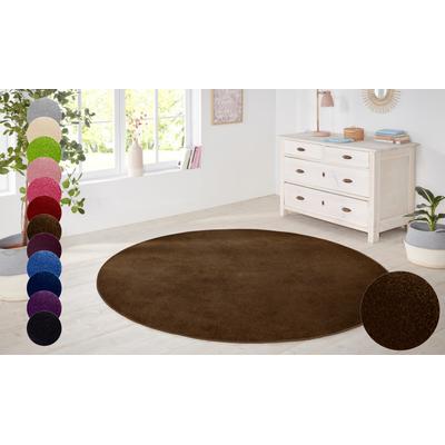 Teppich HANSE HOME "Shashi" Gr. 10, braun, H:8,5mm Ø:200cm, Kunstfaser, Teppiche, Kurzflor, Unifarben, Teppich, Weich, Esszimmer, Kinderzimmer, Flur Image