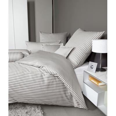 Kissenbezug JANINE "modernclassic 3912", braun (vulkan), B:80cm L:80cm, Mako-Satin, Obermaterial: 100% Baumwolle, Kissenbezüge, mit Reißverschluss, Kissenhülle in Gr. 40x80 oder 80x80 cm Image