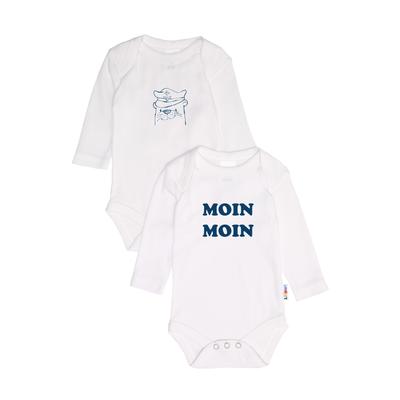 Body LILIPUT, Baby, Gr. 50/56, EURO-Größen, weiß, 100% Baumwolle, bedruckt, casual, kurz, Langarm, Bodies, mit niedlichem Frontprint Image