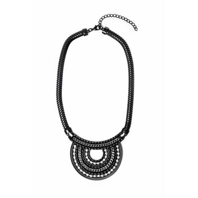 Kette mit Anhänger "Mariello", Damen, Gr. one size, Metall, schwarz, COLLEZIONE ALESSANDRO, elegant, Halsketten, halbrun