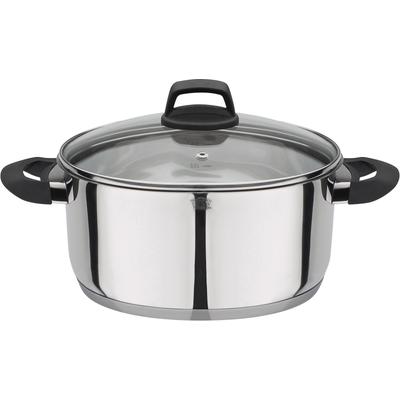Bratentopf GSW "Como", silber (edelstahlfarben), H:11,5cm Ø:24cm, Töpfe, Induktion Image