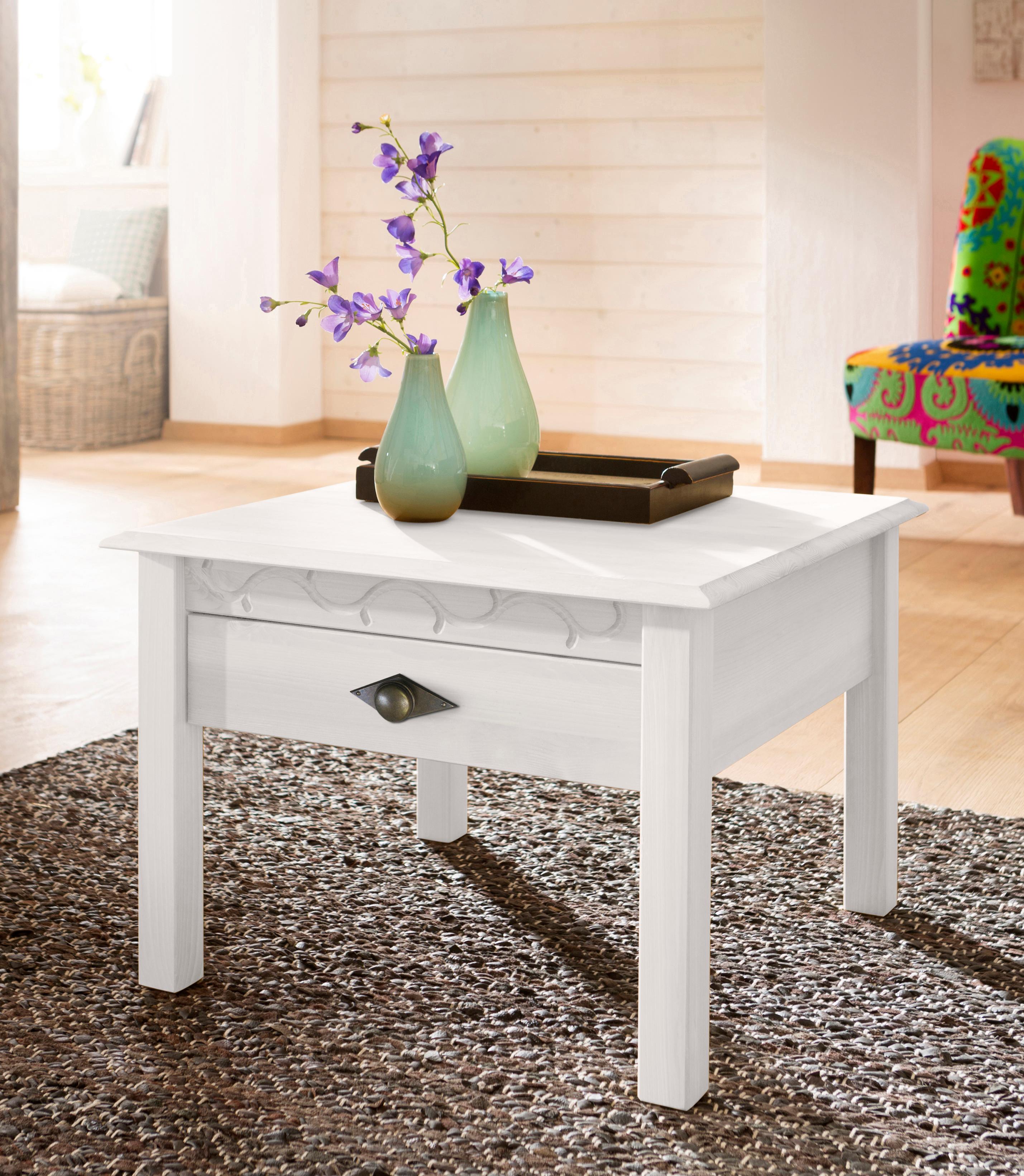 OTTO home "Laura, TOPSELLER" Couchtisch, Wohnzimmertisch, OTTOs Choice, 60/60 cm, mit einer Schublade, zusätzlicher Stauraum