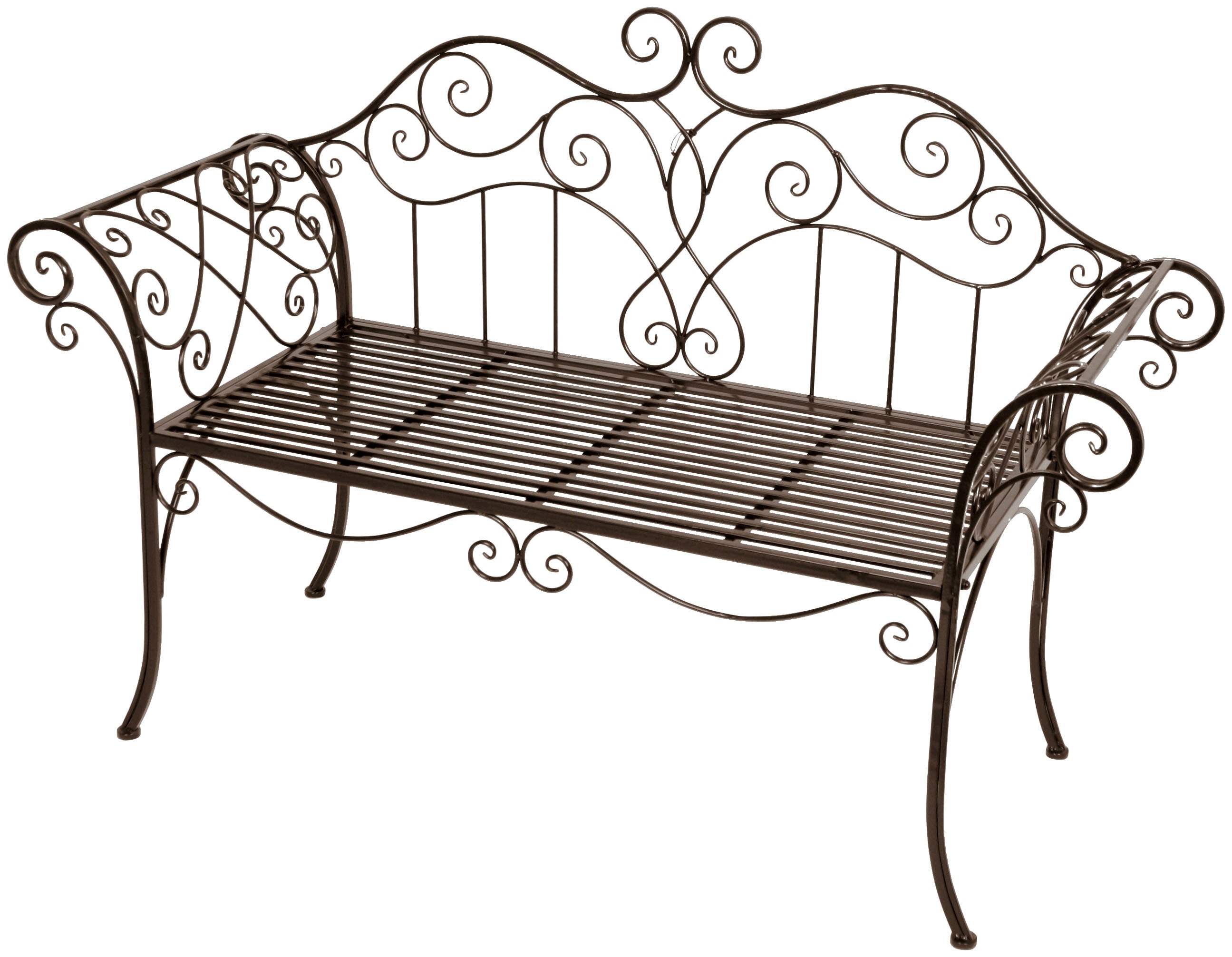 Gartenbank GARDEN PLEASURE "Janne", schwarz, B:143cm H:93,5cm T:51cm, Stahl, Sitzbänke, Gartenbank