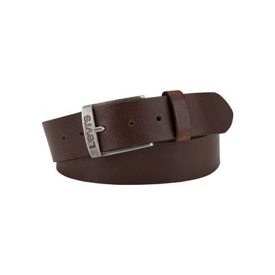 Ledergürtel LEVI'S "NEW DUNCAN", Damen, Gr. 105, braun (dunkelbraun), Leder, unifarben, casual,modisch,Basic, Gürtel, mit Logoprägung auf der Schließe Image