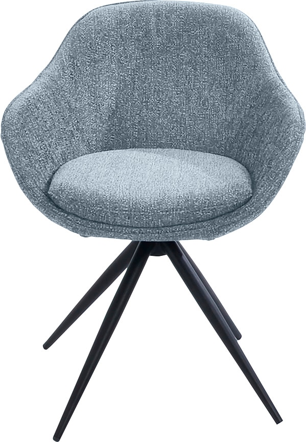 Drehstuhl K+W KOMFORT & WOHNEN "ZOOM", blau (lightblau 52), B:60cm H:83cm T:57cm, Stühle, 4-Fuß Drehstuhl mit Gestell aus Metall schwarz Struktur