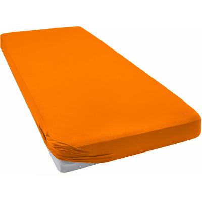 Spannbettlaken BELLANA "bellana in Gr. 90x200, 140x200 oder 180x200 cm, für Topper", orange (papaya), B:90-100cm L:190-200cm, Jersey, Obermaterial: 100% Baumwolle, Laken, Spannbettlaken, aus Baumwolle, für Matratzen bis 10 cm Höhe, Bettlaken,... Image