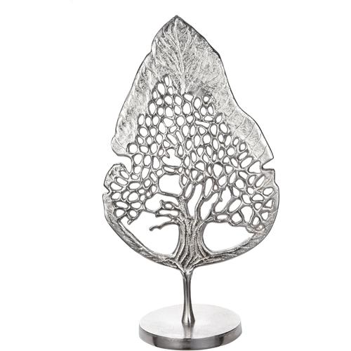 "Skulptur GILDE ""Skulptur Tree"" Dekofiguren Gr. B/H/T: 28 cm x 51 cm x 11 cm, silberfarben Deko"