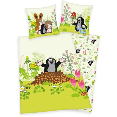 Kinderbettwäsche "Der kleine Maulwurf", grün, B/L: 135cm x 200cm, , Renforcé, B/L: 80cm x 80cm, Renforcu00e9, Obermaterial: 100% Baumwolle, Bettwäsche, und Freunde Image