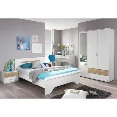 Jugendzimmer-Set RAUCH "Noosa", weiß (weiß, struktureichefarben hell), B/H: 100cm x 200cm, Holzwerkstoff, Schlafzimmermöbel-Sets
