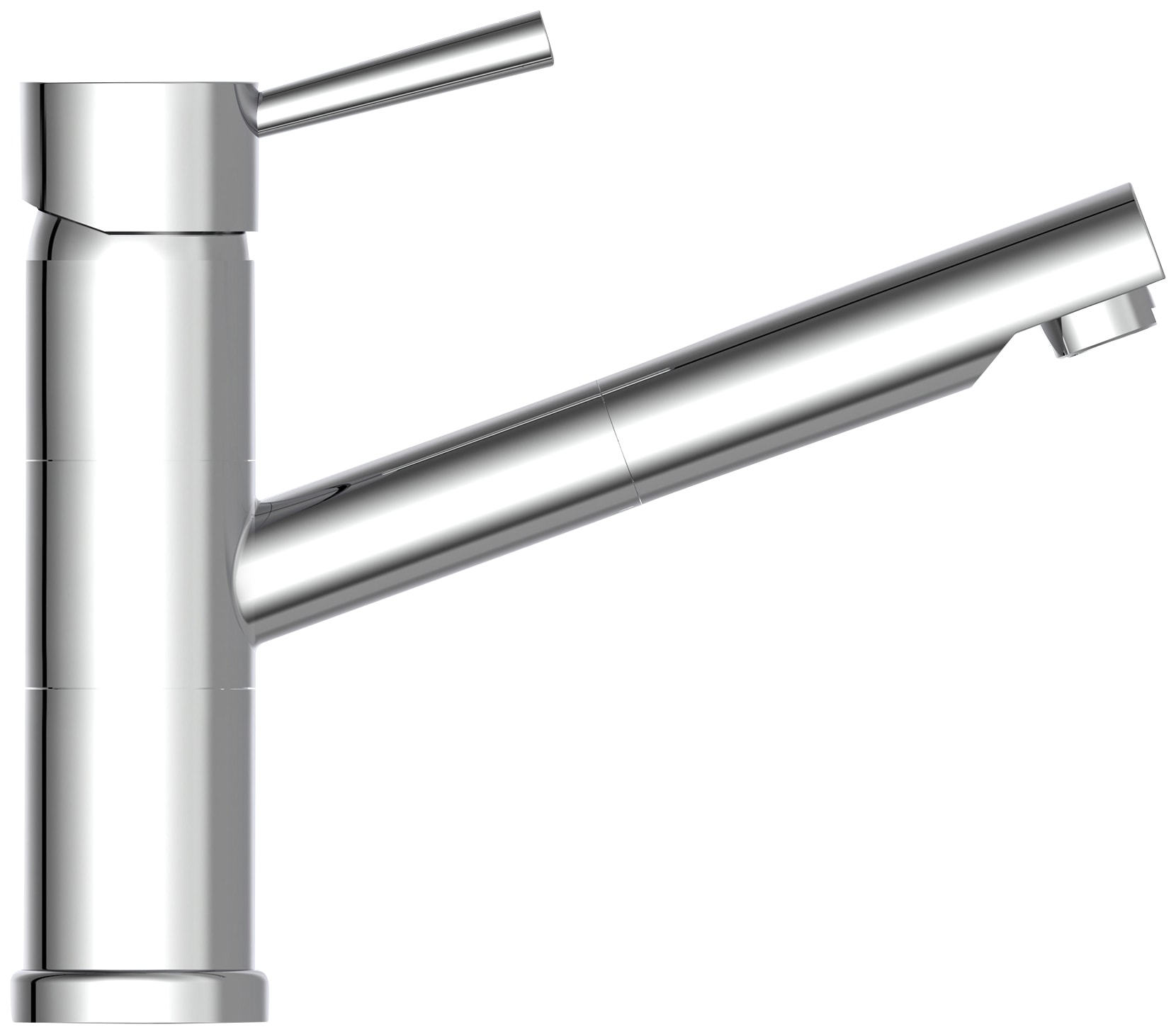 Spültischarmatur SCHÜTTE "UNICORN", grau (chromfarben), B:4,9cm H:20,6cm T:28,9cm, Messing, Armaturen, Niederdruck Armatur Küche, 150 schwenkbar, Verbrühschutz Chrom