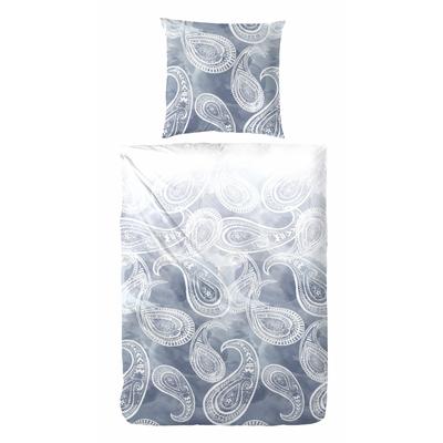 Bettwäsche PRIMERA "Mai", blau (blau, weiß), B/L: 155cm x 220cm, , Mako-Satin, B/L: 80cm x 80cm, Mako-Satin, Obermaterial: 100% Baumwolle, Bettwäsche, im tollen Design Image