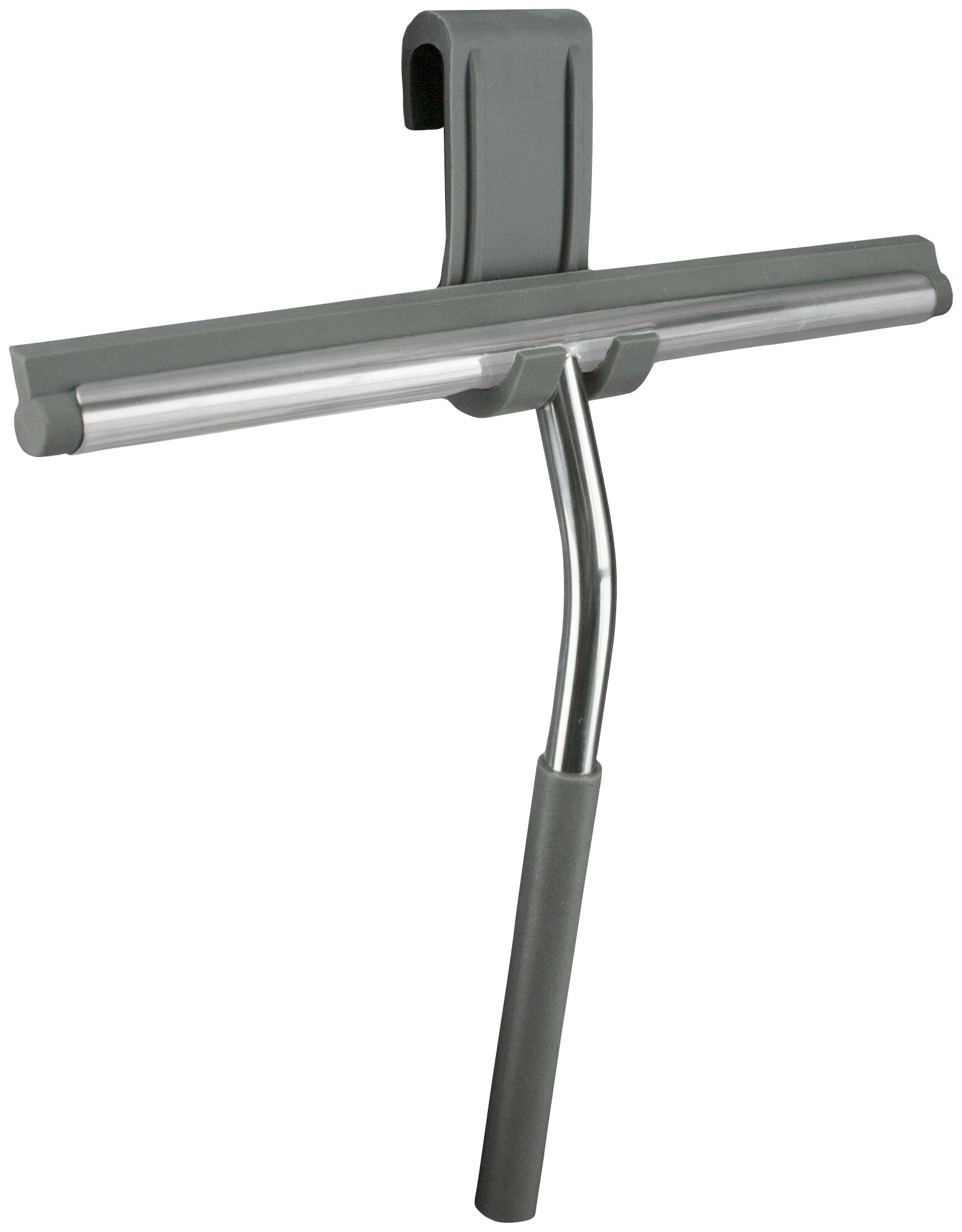 Duschabzieher KLEINE WOLKE "Sono", silber (silberfarben), B:26cm H:28,5cm L:3cm, Edelstahl, Silikon, Wasserabzieher, Breite: 26 cm