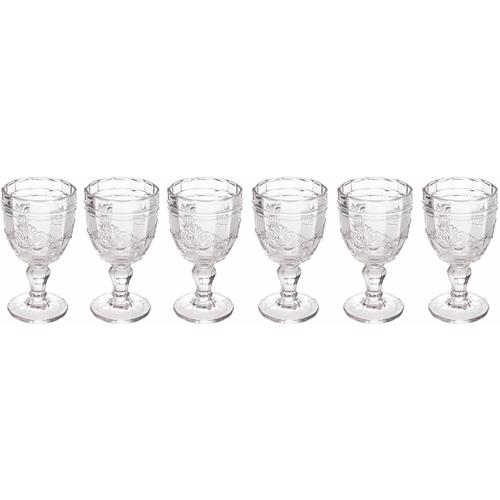 „Weinglas VILLA D’ESTE „“Syrah Transparent““ Trinkgefäße Gr. Ø 8 cm x 16 cm, 235 ml, 6 tlg., farblos (transparent) Weißweinglas Weingläser und Dekanter Gläser-Set, 6-teilig, Inhalt 235 ml“