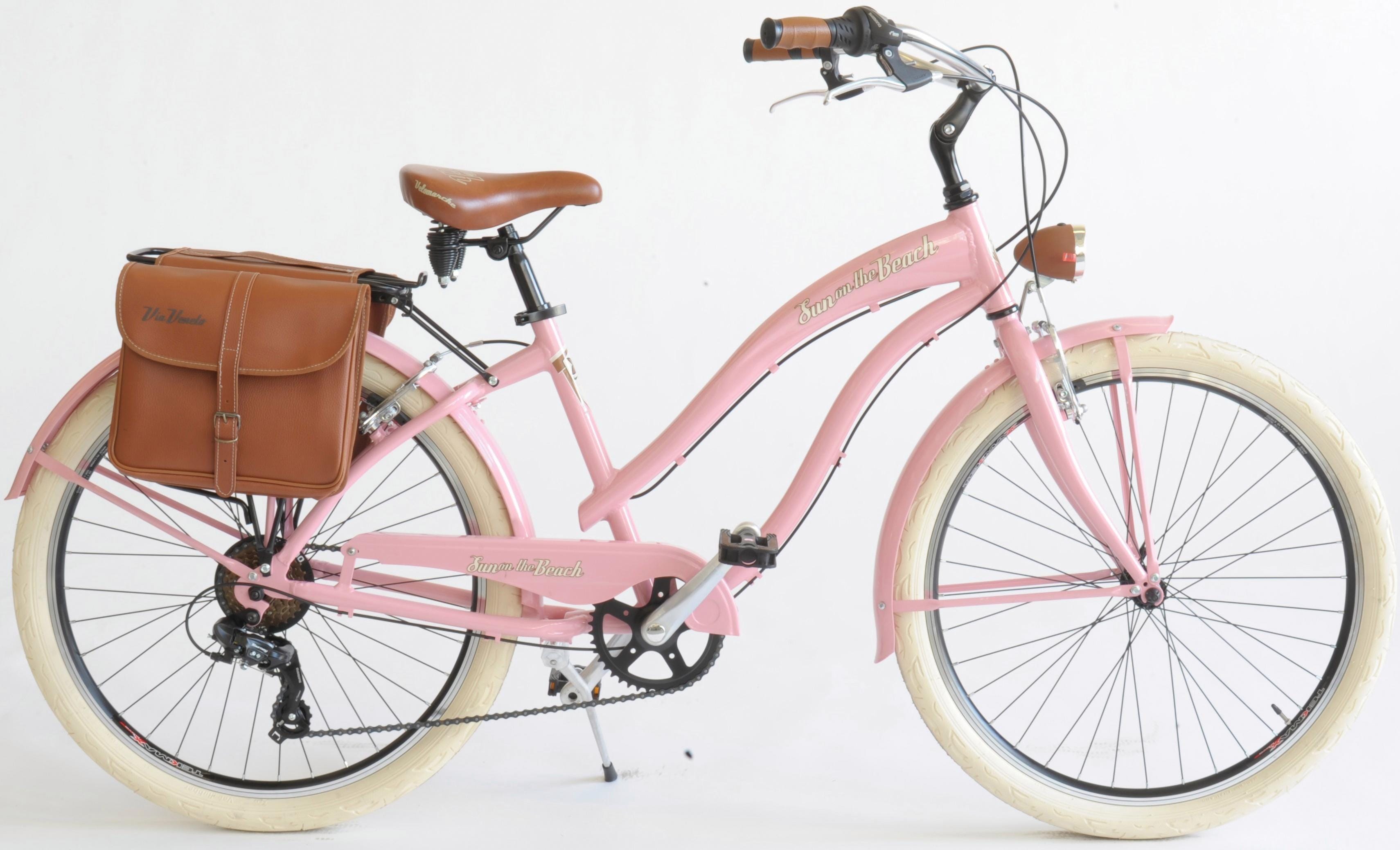 Cruiser "CRUISER Sun on the beach LADY" Gr. 43, pink (pink, pink), VENICE - I LOVE ITALY, Fahrräder, 43cm, 26 Zoll (66,04cm), für Damen, Kettenschaltung Image
