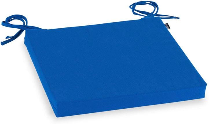 Stuhlkissen H.O.C.K. "Classic Uni Outdoor", blau (blau, unifarben), B:40cm H:4cm L:40cm, Polyacryl, Dekokissen_Sitzkissen_Kissenhüllen, wasser- und schmutzabweisend