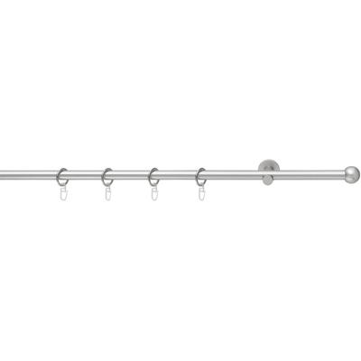 Gardinenstange GOOD LIFE "BOLA" Gr. 1, grau (chromfarben), L:240cm Ø:16mm, Metall, Kunststoff, Gardinenstangen, mit Ringen Image