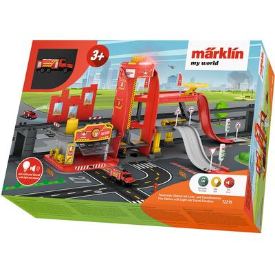 Modelleisenbahn-Gebäude MÄRKLIN "Märklin my world - Feuerwehr Station mit Licht- und Sound 72219" Modelleisenbahn-Erweiterungen bunt Kinder Schienen Zubehör
