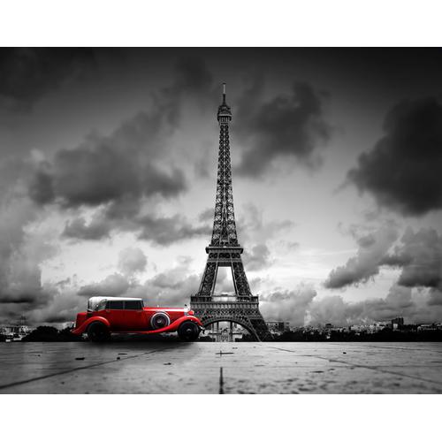 „PAPERMOON Fototapete „“Oldtimer Eiffelturm““ Tapeten Gr. B/L: 2,50 m x 1,86 m, Bahnen: 5 St., bunt Fototapeten“