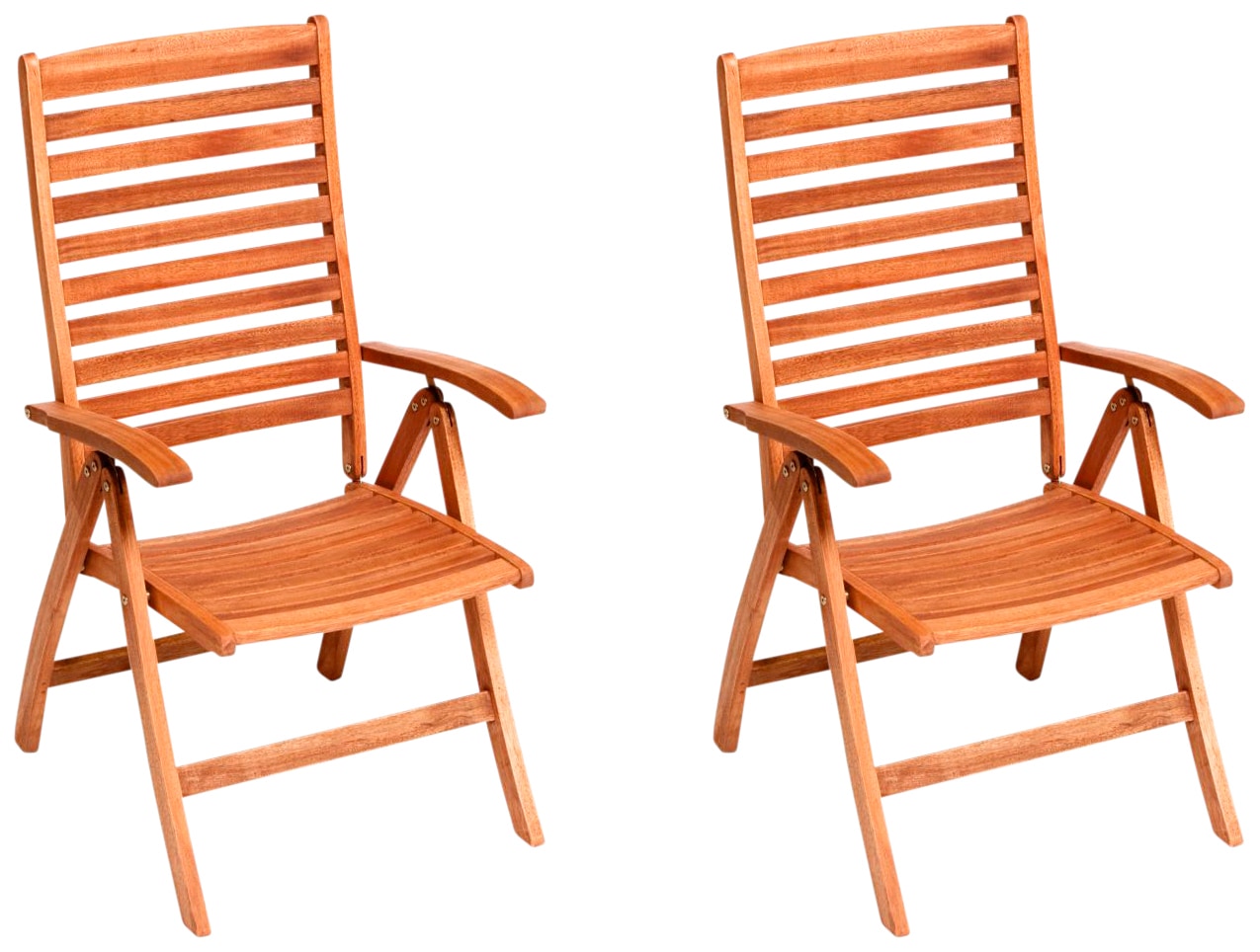 Gartenstuhl MERXX "La Plata", rot (rotbraun), B:60cm H:112cm T:67cm, Holz teilmassiv, Stühle, 2er Set, Eukalyptusholz, klappbar, verstellbar