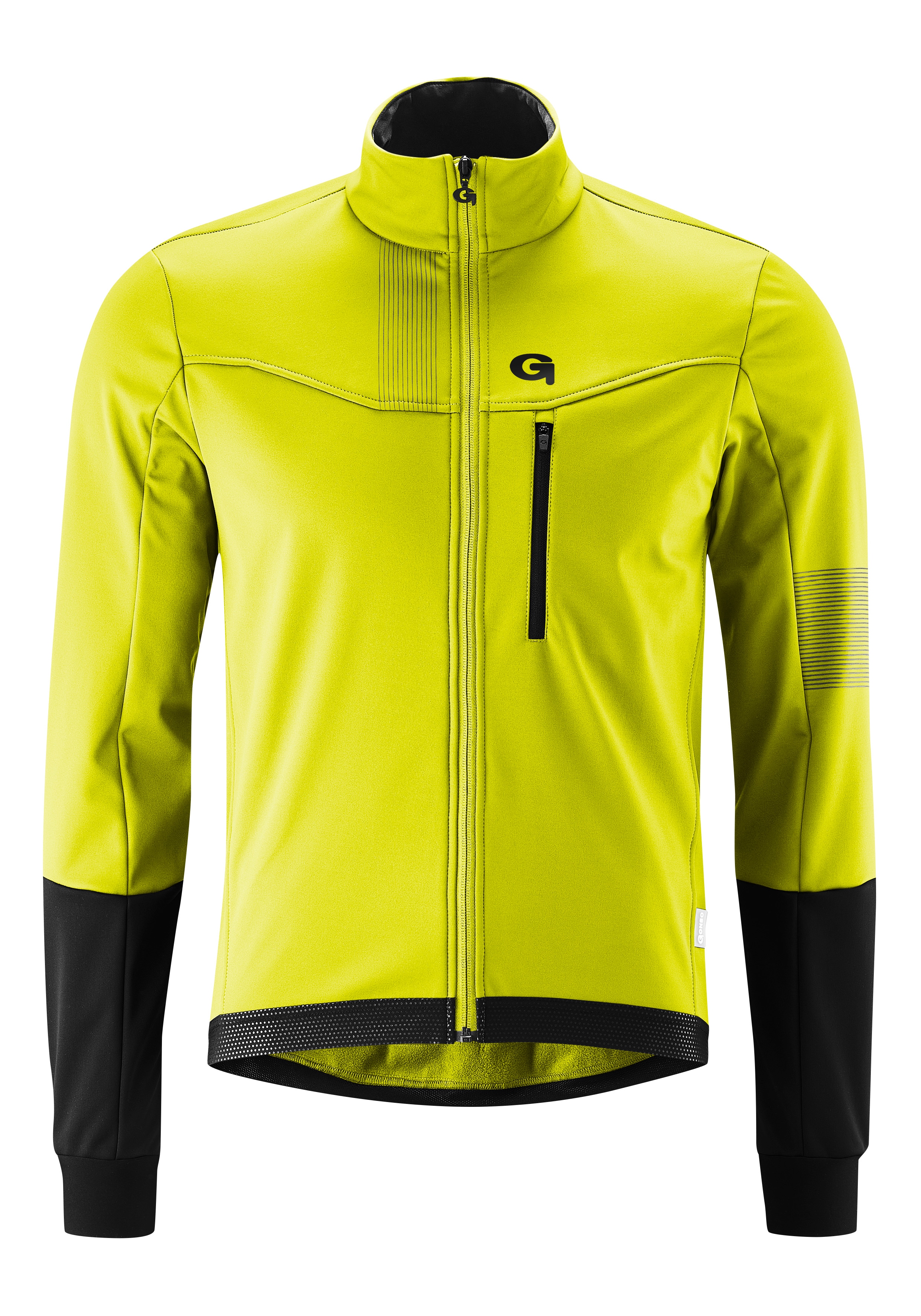 Fahrradjacke GONSO "Valaff", Herren, Gr. XL, gelb (neongelb), 100% Polyester, Jacken, Herren Softshell-Jacke, Windjacke atmungsaktiv und wasserabweisend Image