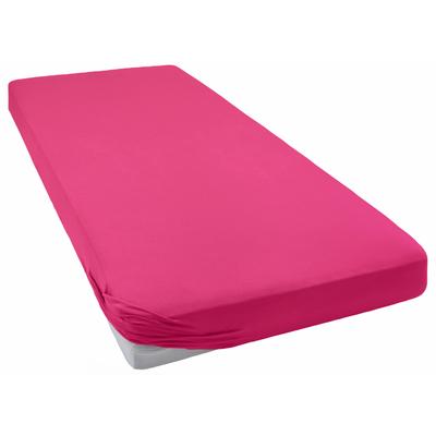 Spannbettlaken BELLANA "Jersey-Elasthan Aqua in Gr. 90x200, 140x200 oder 180x200 cm", pink (fuchsia), B:90-120cm L:200-220cm, Jersey, Obermaterial: 97% Baumwolle, 3% Elasthan, Laken, aus Baumwolle, für Matratzen bis 35 cm Höhe, Bettlaken, Spannbetttuch Image
