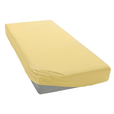 Spannbettlaken BELLANA "Zwirn-Elasthan deluxe in Gr. 90x200, 140x200 oder 180x200 cm", beige (weizen), B:180-200cm L:200-220cm, Jersey, Obermaterial: 97% Baumwolle, 3% Elasthan, Laken, aus Baumwolle, für Matratzen bis 35 cm Höhe, Bettlaken,... Image