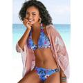 Triangel-Bikini-Top S.OLIVER "Maya" Gr. 42, Cup C/D, blau (blau, bedruckt) Damen Bikini-Oberteile Ocean Blue