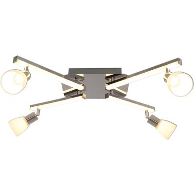 NÄVE LED Deckenleuchte "Ibiza", grau (chromfarben), H: 22cm, Lampen, 4x4.3W+4x 4W = 33.2W 3000K; 4x 344lm+4 320lm = 2656