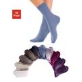 Freizeitsocken H.I.S Gr. 43-46, bunt (2 x taupe, 2 beige, pflaume, 1 jeans, lila, beere, altrosa) Damen Socken Multipacks