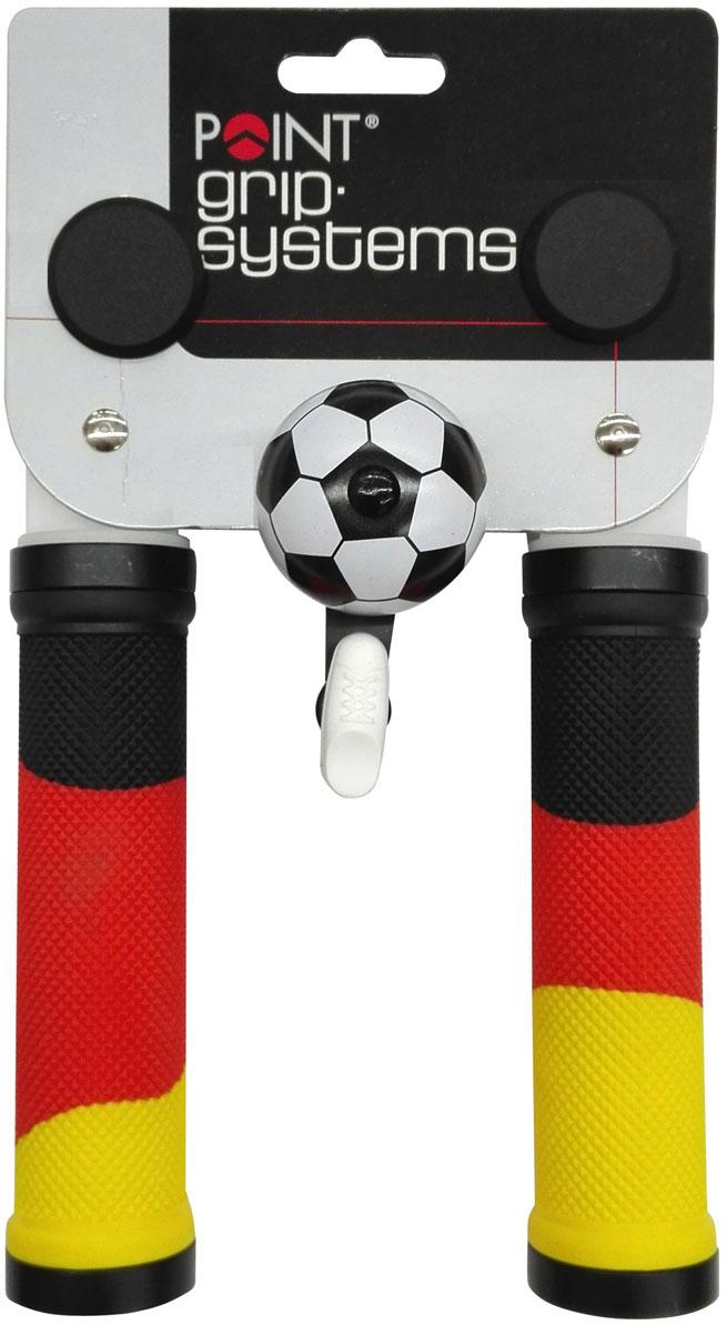 Fahrradlenkergriff POINT, schwarz, Lenkergriffe, 130, Kunststoff, schwarz-rot-gold optik, B:28cm L:130cm Image