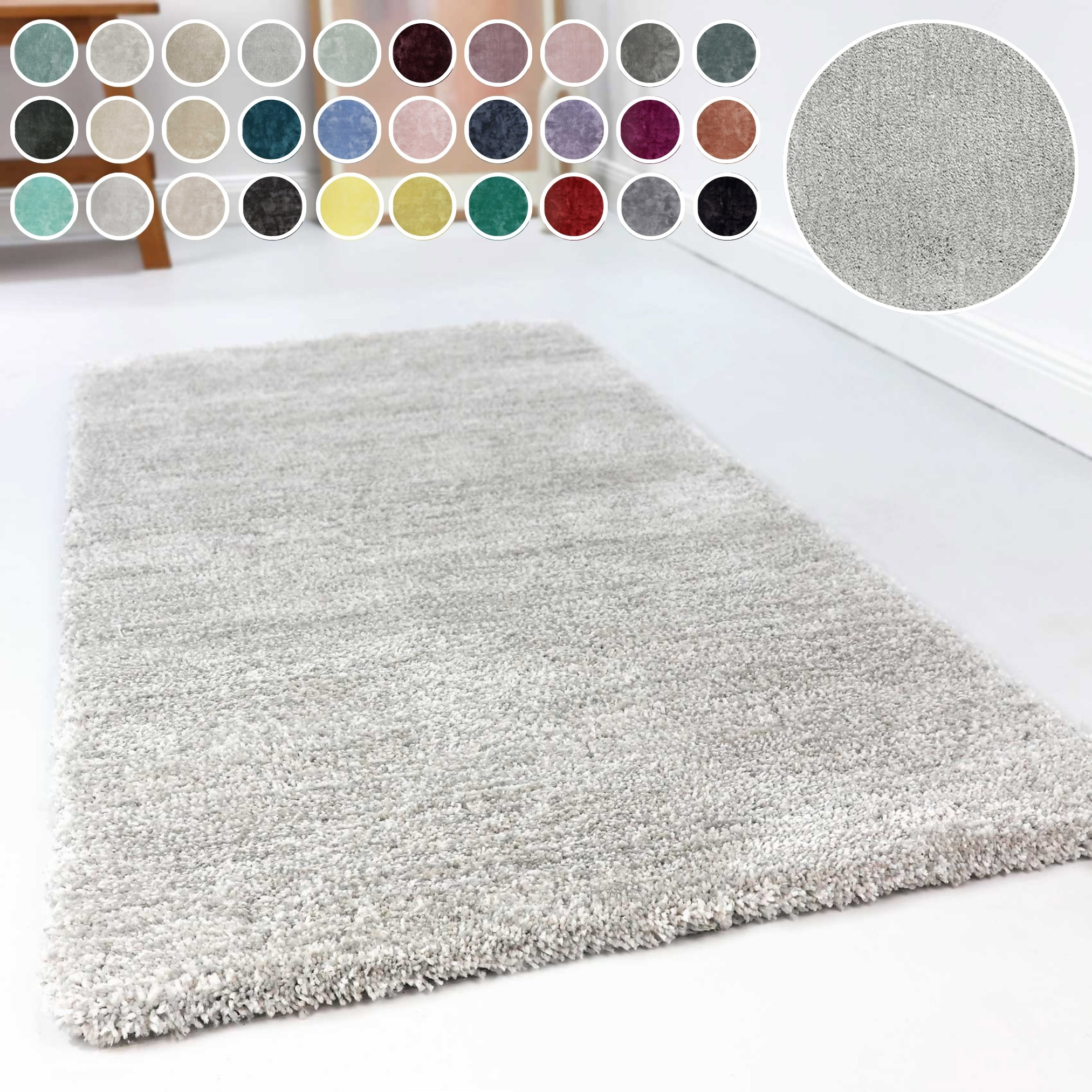 Hochflor-Teppich ESPRIT "Relaxx ESP-4150" Gr. 2, grau (hellgrau, creme, meliert), B:80cm H:25mm L:150cm, Kunstfaser, Teppiche, Wohnzimmer, sehr große Farbauswahl, weicher dichter Hochflor