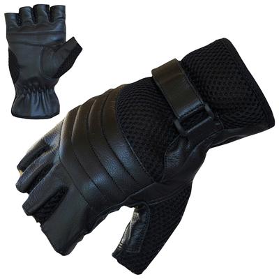 Motorradhandschuhe PROANTI Handschuhe Gr. L, schwarz fingerlose Chopper-Handschuhe aus Leder