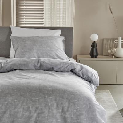 Bettwäsche DAMAI "Ebba mit Struktur-Effekt", grau, B/L: 155cm x 220cm, , Renforcé, B/L: 80cm x 80cm, Renforcu00e9, Obermaterial: 100% Baumwolle, Bettwäsche, in eleganten Farben, 100% Baumwolle, mit Reißverschluss Image