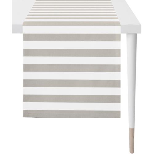 „Tischläufer APELT „“DELFI, LOFT STYLE, Jacquard““ Tischdecken Gr. B/L: 48 cm x 135 cm, 1 St., grau (grau, weiß) Tischläufer“