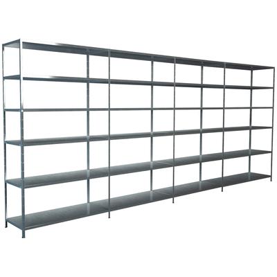 Steckregal SCHULTE REGALWELT "Stecksystem Grund- und 3x Anbauregale", silber (silberfarben), B:380cm H:230cm T:35cm, Sta