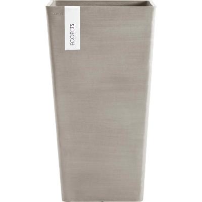 Blumentopf ECOPOTS "ROTTERDAM MID HIGH Taupe", grau (taupe), B:31cm H:56cm T:31cm, Kunststoff, Pflanzgefäße, BxTxH: 31x31x56 cm