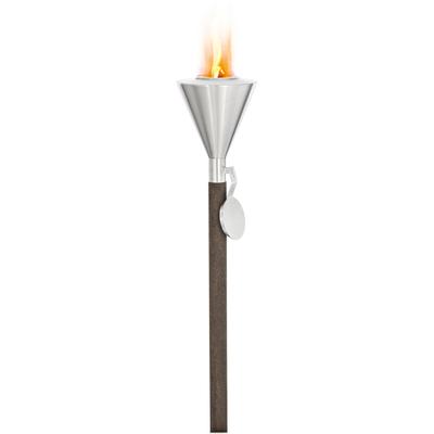 Gartenfackel BLOMUS "ORCHOS", silber (silberfarben), H:154cm Ø:14cm, Lampen, Edelstahl matt / Holz