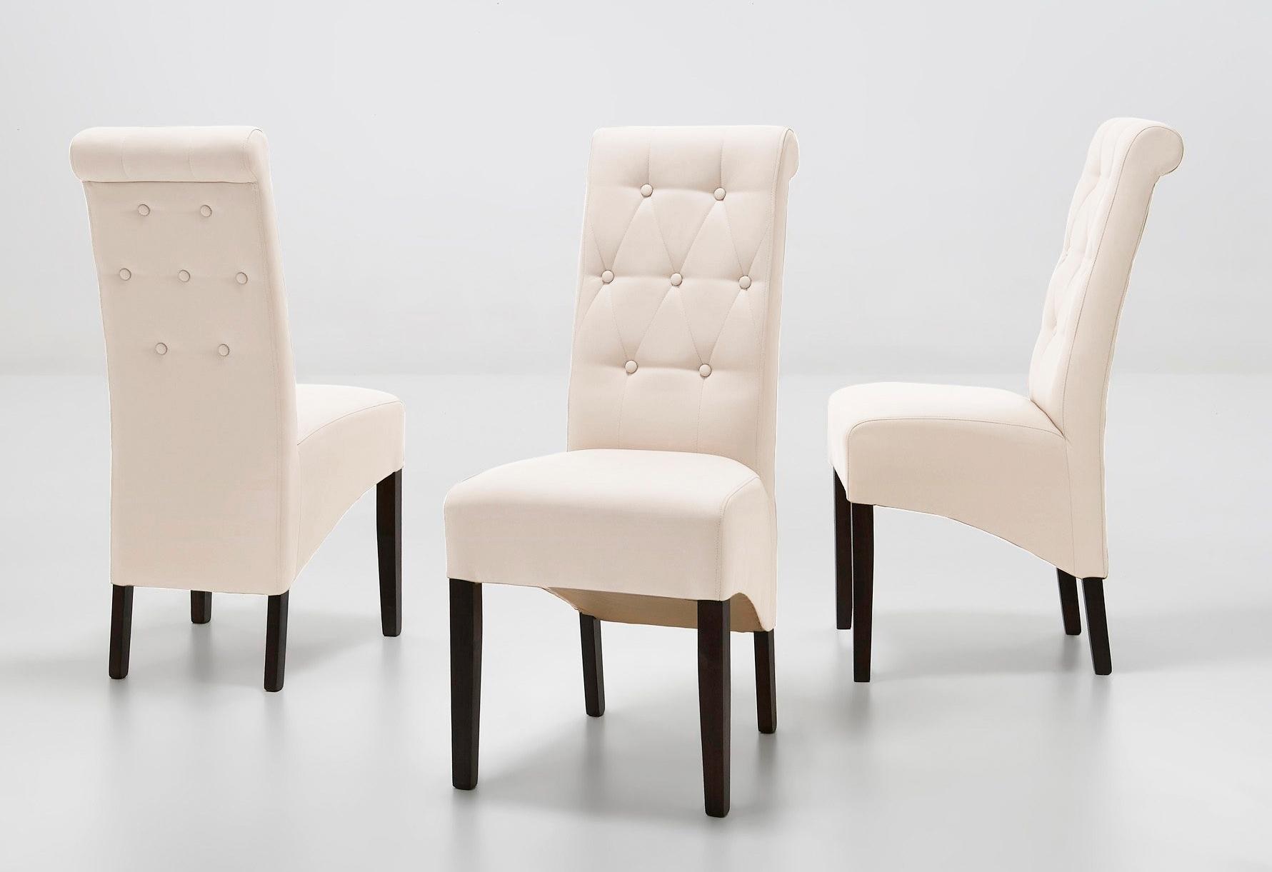 Stuhl HOME AFFAIRE "Chris", beige (kunstleder creme, dunkelbraun), B:49cm H:106cm T:66cm, Stühle, Stuhl, im 2er, 4er oder 6er-Set