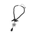 Kette mit Anhänger ALLGÄU REBELL "Sonia", Damen, Gr. one size, Glas, schwarz, Basic, Halsketten, mit Edelweiß Anhänger