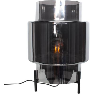 BY RYDENS Tischleuchte "Ebbot", grau (rauchgrau), Ø 26,50cm H: 37,00cm, Lampen, Tischleuchte mit Glasschirm, 37 cm hoch Image