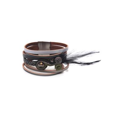 Armband "India", Damen, Gr. Leder, schwarz, COLLEZIONE ALESSANDRO, Armbänder