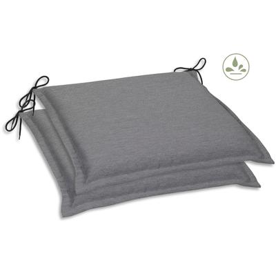Sitzkissen GO-DE "Dora, TOPSELLER", grau (hellgrau, unifarben), B:47cm H:5cm L:45cm, Polyester, Dekokissen_Sitzkissen_Kissenhüllen, 2er Set, 47x5x45 cm, wasserabweisend Image