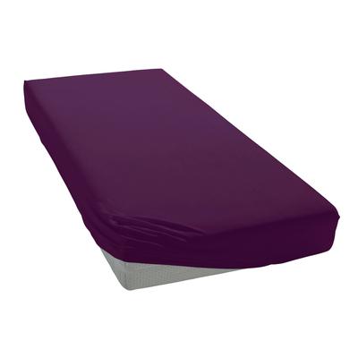 Spannbettlaken BELLANA "Mako-Jersey exclusiv in Gr. 90x200, 140x200 oder 180x200 cm", lila (violett), B:180-200cm L:200cm, Mako-Jersey, Obermaterial: 100% Baumwolle, Laken, aus Baumwolle, für Matratzen bis 25 cm Höhe, Bettlaken, Spannbetttuch Image