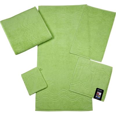 Gästehandtuch ROSS "Cashmere feeling", grün (apfelgrün), B:30cm L:50cm, Frottier, Baumwolle, Handtücher (Packung), 100% Baumwolle, mit Wellen-Bordüre, große Farbauswahl Image