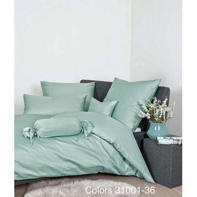 Bettwäsche JANINE "Colors 31001", grün (rauchgrün), B/L: 240cm x 220cm, B/L: 80cm x 80cm & 80cm x 80cm (2 St.), Mako-Satin, B/L: 80cm x 80cm & 80cm x 80cm, Mako-Satin, Obermaterial: 100% Baumwolle, Bettwäsche, feinfädige uni Bettwäsche für alle... Image