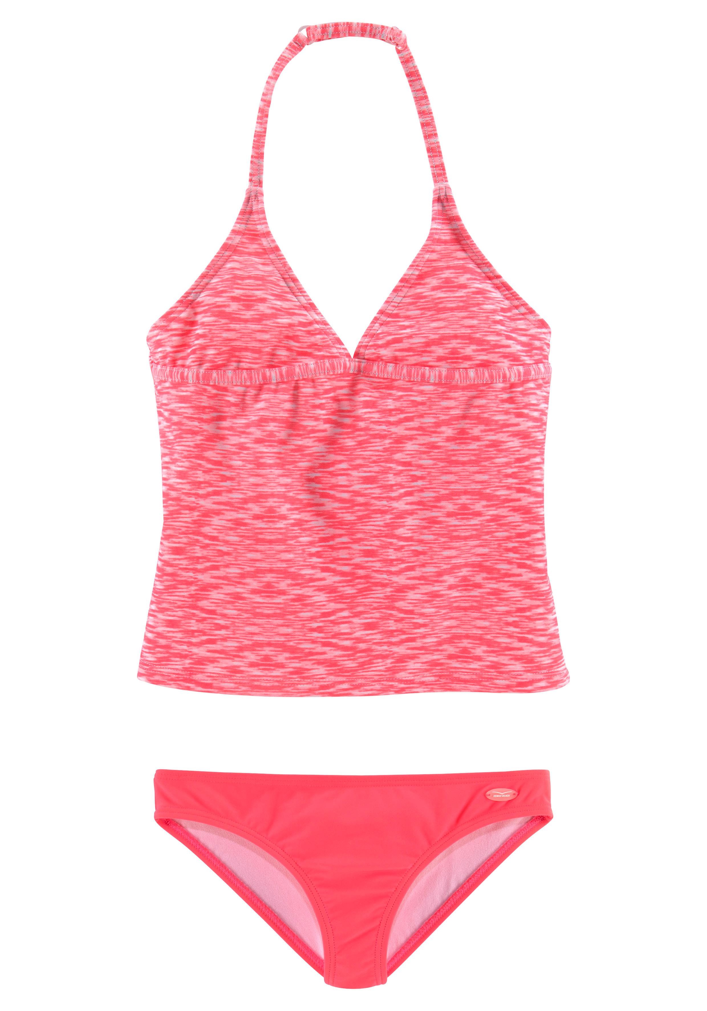 Tankini VENICE BEACH, Kinder, Gr. 134/140, N-Gr, weiß (hummer, weiß), Polyamid, Melange-Effekt, Bikini-Sets, verstellbare Träger, unifarbene Hose Image