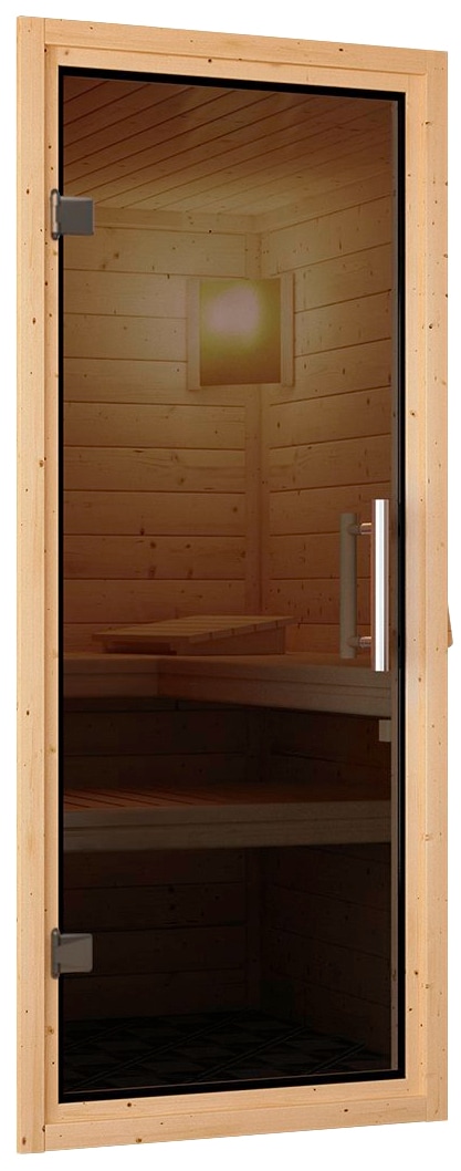 Saunatür KARIBU "Türpaket 68 mm Sauna graphit", grau (graphit), B:65,6cm, Glas, Massivholz, Türen Image